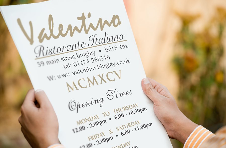 Valentino Menu